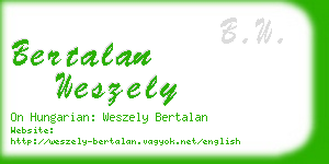 bertalan weszely business card